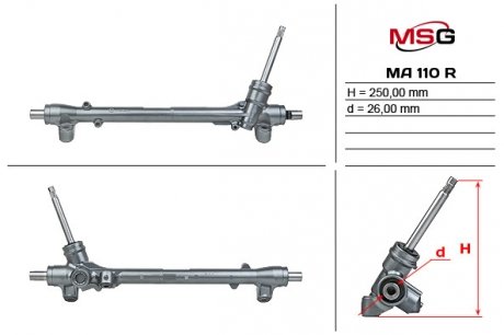Рульова рейка без ГПК відновлена MAZDA CX-5 2011-2017 MSG MA110R (фото 1)