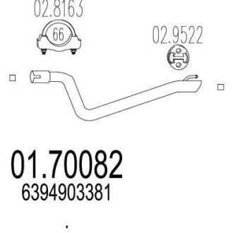Задня труба вихлопної системи MTS 01.70082