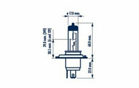 Автолампа H4 60/55W P43t RP50+ 12V 60/55W P43t Cart NARVA 48861