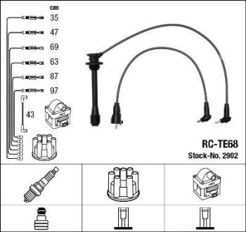 Комплект проводов (RCTE68) 1FZ-FE Land Cruiser 80, LX450 NGK 2902