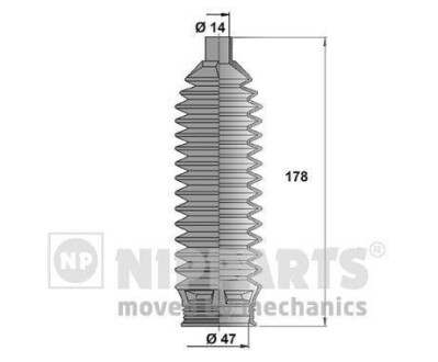 Пильовик рульового керування NIPPARTS J2840504