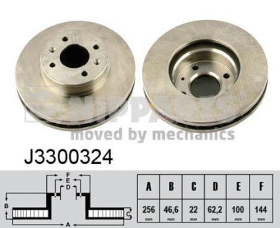 ДИСК ТОРМ ПЕРЕДН NIPPARTS J3300324