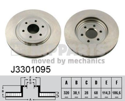 Гальмівний диск NIPPARTS J3301095