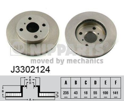 Гальмiвний диск NIPPARTS J3302124