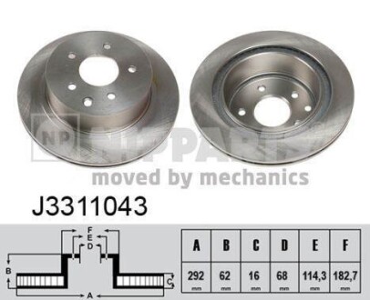 Диск тормозной задний 292mm NIPPARTS J3311043