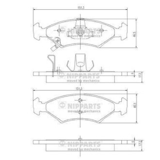 Гальмівні колодки дискові NIPPARTS J3600301