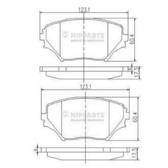 Гальмівні колодки дискові NIPPARTS J3602095