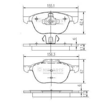 Гальмівні колодки дискові NIPPARTS J3603063 (фото 1)