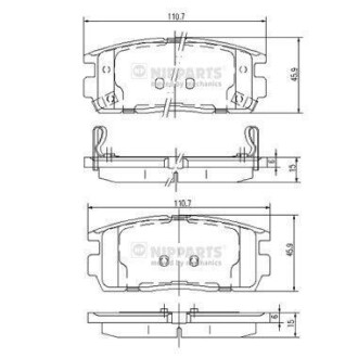 Гальмівні колодки дискові NIPPARTS J3610905