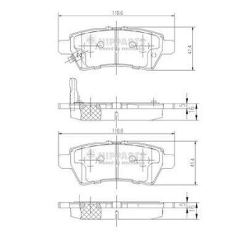 Гальмiвнi колодки дискові NIPPARTS J3611050 (фото 1)