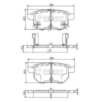 Тормозные колодки дисковые NIPPARTS J3612034