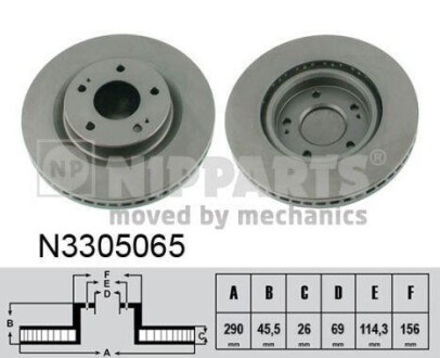 Гальмівний диск NIPPARTS N3305065