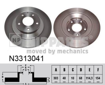 Диск тормозной задний 303mm Mazda CX-5 NIPPARTS N3313041