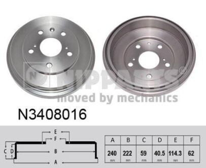 Гальмівний барабан NIPPARTS N3408016