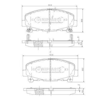 Гальмівні колодки дискові NIPPARTS N3604069