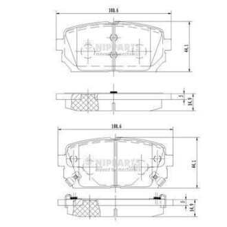 Гальмівні колодки NIPPARTS N3610309