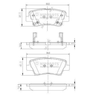Колодки дискового тормоза NIPPARTS N3610311 (фото 1)