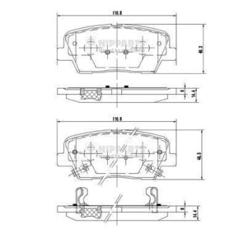 Гальмівні колодки NIPPARTS N3610312 (фото 1)