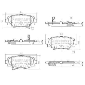 Гальмівні колодки NIPPARTS N3613027