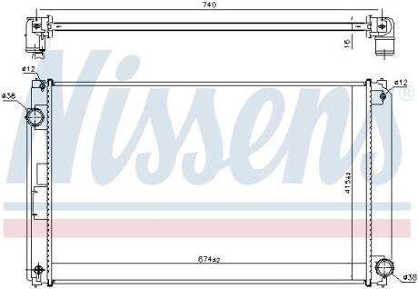 TOYOTA Радіатор системи охолодження двигуна RAV 4 IV 2.0 12-, LEXUS NISSENS 606610 (фото 1)