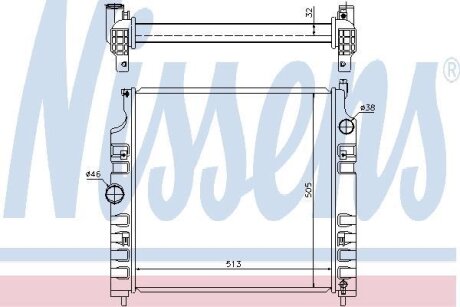 JEEP Радіатор системи охолодження двигуна CHEROKEE 2.8 CRD 10- NISSENS 61026 (фото 1)