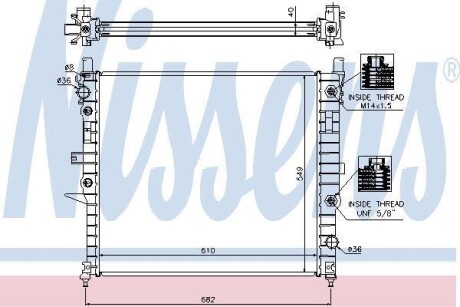 Радиатор охлаждения MERCEDES ML-CLASS W163 (98-) NISSENS 62788A