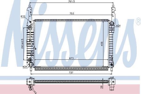 OPEL Радіатор охолодження двиг. Antara, Chevrolet Captiva 2.0CDTI NISSENS 63119