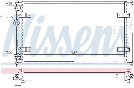 Радиатор охлаждения SEAT, VW NISSENS 639951