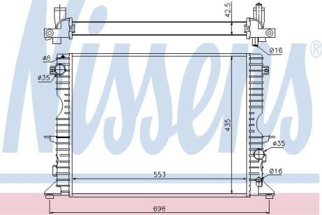 LAND ROVER Радіатор охолодження двиг. Defender 2.2/2.5Td 98-16 NISSENS 64311A