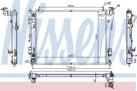 Радіатор охолоджування NISSENS 675012