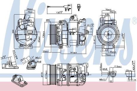 LAND ROVER Компресор кондиціонера DISCOVERY III 2.7 04- NISSENS 890082 (фото 1)