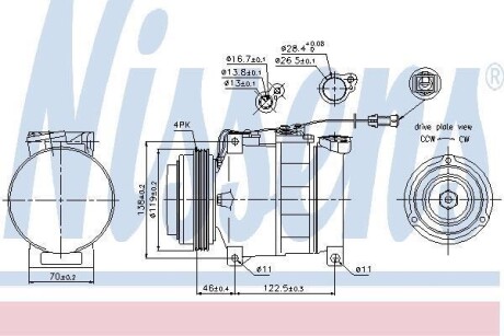 Компрессор кондиционера AUDI, SKODA, VW NISSENS 89045