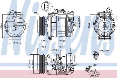 Компресор кондицiонера NISSENS 89092