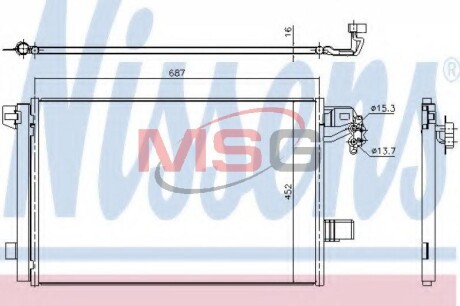 Радіатор кондиціонера VW TRANSPORTER T5 (03-) 2.0 TDi (+) NISSENS 940345 (фото 1)