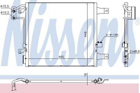 JEEP Радіатор кондиціонера (конденсатор) WRANGLER III 2.8, 3.6, 3.8 07- (автомат) NISSENS 940441 (фото 1)
