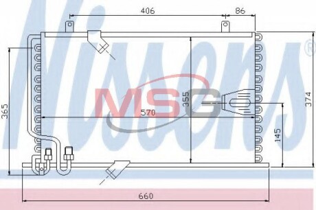 Конденсатор кондиционера BMW 5 E34 (88-) 525 tds NISSENS 94408 (фото 1)
