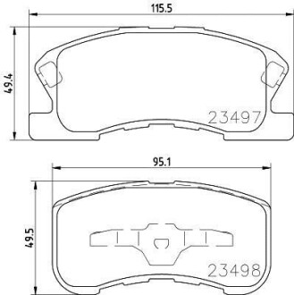 Колодки тормозные дисковые передние Daihatsu Sirion 1.0, 1.3 (99-05) NISSHINBO NP1034 (фото 1)