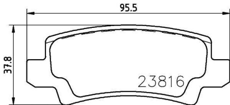 Колодки гальмівні дискові задні Toyota Corolla 1.4, 11.6, 1.8 (02-07) NISSHINBO NP1044 (фото 1)