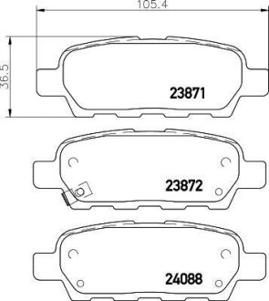 Колодки гальмівні дискові задні Renault Koleos/Nissan X-trail, Qashqai 2.0, 2.2, 2.5 (09-) NISSHINBO NP2004 (фото 1)