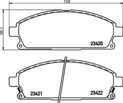 Гальмівні колодки HONDA/INFINITI/NISSAN MDX/Q45/X-Trail "F "95>> NISSHINBO NP2009