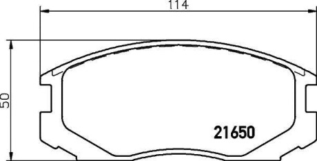 Колодки гальмівні дискові передние Mitsubishi Colt 1.3, 1.5 (00-03)/Daihatsu Terios 1.3, 1.5 (06-) NISSHINBO NP3003 (фото 1)