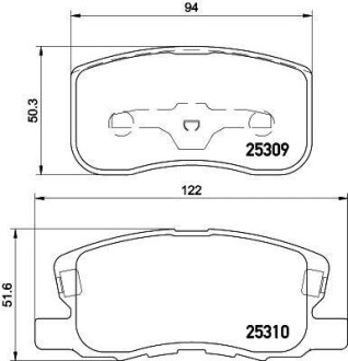 Колодки тормозные дисковые передние Mitsubishi Colt 1.1, 1.3, 1.5 (04-12) NISSHINBO NP3020