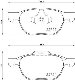 Колодки тормозные дисковые передние Mazda 3, 5 1.4, 1.6 1.8, 2.0 (06-) NISSHINBO NP5006 (фото 1)
