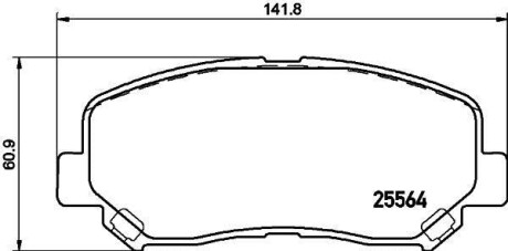 Гальмівні колодки JEEP/MAZDA Cherokee/CX-5 "F "11>> NISSHINBO NP5042 (фото 1)