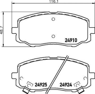 Колодки гальмівні дискові передние Hyundai i10, i20/Kia Picanto 1.0, 1.1, 1.2 (04-) NISSHINBO NP6085 (фото 1)