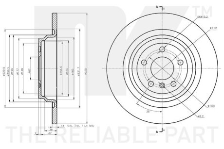 Диск гальмівний невентильований NK 3133146 (фото 1)
