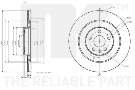 Диск гальмівний невентильований NK 314873 (фото 1)