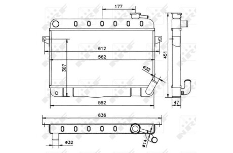 Фото 1 - радіатор вод. охолодж. ВАЗ 2121 (мідн.) NRF 52162 Радіатор вод. охолодж. ВАЗ 2121 (мідн.) NRF 52162 (фото 1)