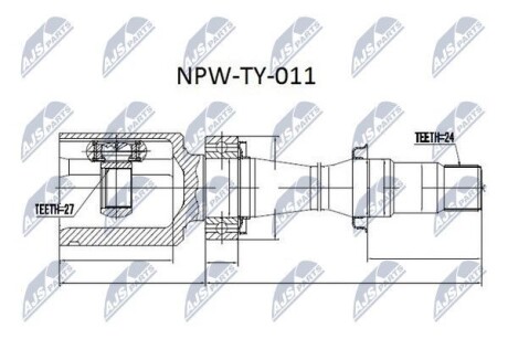 Шрус внутренний правый с подвесным подш. Camry (43030-33051) NTY NPWTY011