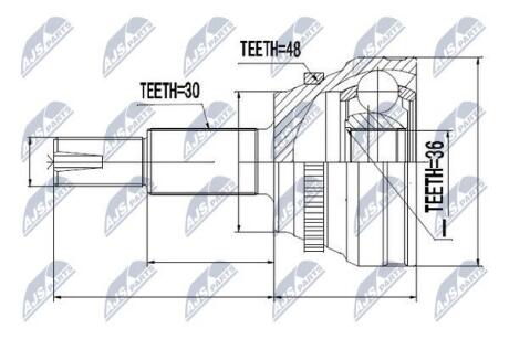 Фото 1 - шрус піввісі NTY NPZTY066 Шрус піввісі NTY NPZTY066 (фото 1)
